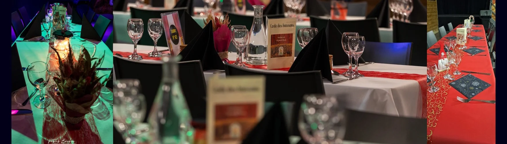 dressage des tables pour le diner spectacle du Choucou Show