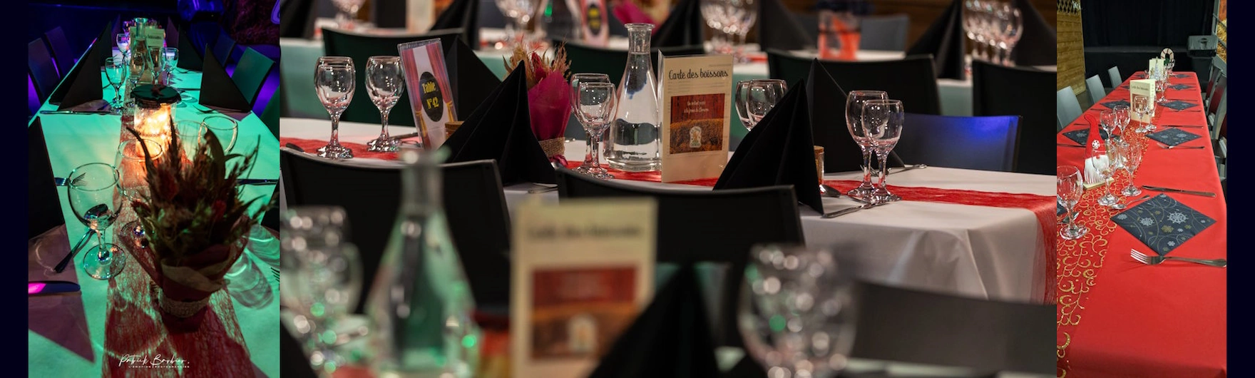 dressage des tables pour le diner spectacle du Choucou Show