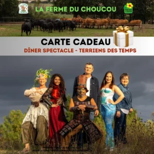 Carte cadeau nouveau spectacle Terriens des Temps de la Ferme du Choucou à Monferran Savès dans le gers
